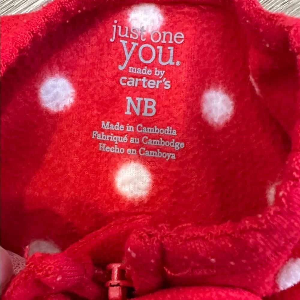 NWT Carter’s Christmas Polka Dot Sleep Onesie Size NB